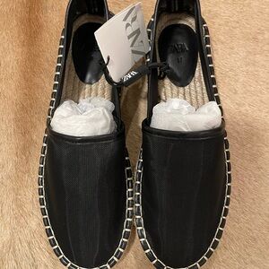 Zara Black Slip-On Espadrilles